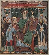 Ottonisch Reichenau Otto III,thronend,Evangeliar Otto III oil